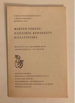  - Martyn Ferenc rajzaiból rendezett kiállítási meghívó,  0 antikvár könyv