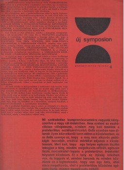 Fehér Kálmán - Új symposion 4.szám Fehér Kálmán - Új symposion 4.szám, Budapest 1965 antikvár könyv