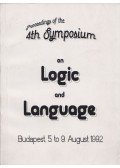 Katalin Bimbó,András Máté - Proceedings of the Fourth Symposium on Logic and Language