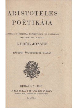  Arisztotelész, Boileau - Aristoteles Poetikája / A költészetről, Budapest 1916 antikvár könyv