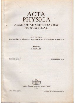 L. Jánossy, K. Nagy, L. Pál, A. Szalay, I. Tarján - Acta Physica Tomus XXXIV Fasciculus 2-3 L. Jánossy, K. Nagy, L. Pál, A. Szalay, I. Tarján - Acta Physica Tomus XXXIV Fasciculus 2-3, Budapest 1973 antikvár könyv