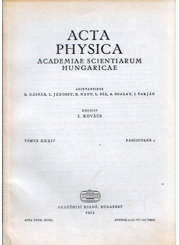 L. Jánossy, K. Nagy, L. Pál, A. Szalay, I. Tarján - Acta Physica Tomus XXXIV Fasciculus 4 L. Jánossy, K. Nagy, L. Pál, A. Szalay, I. Tarján - Acta Physica Tomus XXXIV Fasciculus 4, Budapest 1973 antikvár könyv