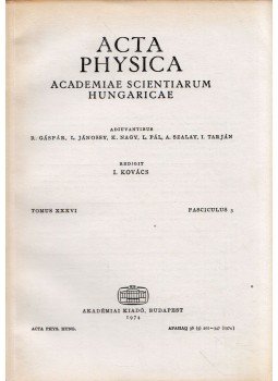 Kovács István - Acta Physica Tomus XXXVI Fasciculus 3 Kovács István - Acta Physica Tomus XXXVI Fasciculus 3, Budapest 1974 antikvár könyv