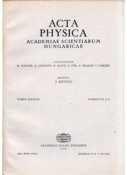 Kovács István - Acta Physica Tomus XXXVII Fasciculus 1-2, Budapest 1974 antikvár könyv