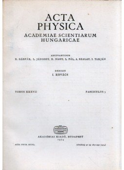 Kovács István - Acta Physica Tomus XXXVII Fasciculus 3 Kovács István - Acta Physica Tomus XXXVII Fasciculus 3, Budapest 1974 antikvár könyv