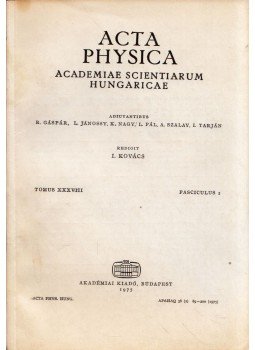 Kovács István - Acta Physica Tomus XXXVIII Fasciculus 2 Kovács István - Acta Physica Tomus XXXVIII Fasciculus 2, Budapest 1975 antikvár könyv