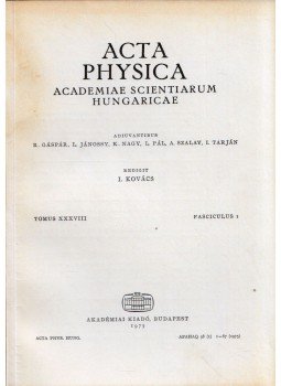Kovács István - Acta Physica Tomus XXXVIII Fasciculus 1, Budapest 1975 antikvár könyv