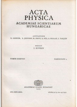 Kovács István - Acta Physica Tomus XXXVIII Fasciculus 4, Budapest 1975 antikvár könyv