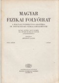 Jánossy Lajos - Magyar fizikai folyóirat XVIII. kötet 5. füzet