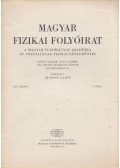 Jánossy Lajos - Magyar fizikai folyóirat XIX. kötet 1. füzet