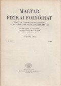 Jánossy Lajos - Magyar fizikai folyóirat XIX. kötet 2. füzet