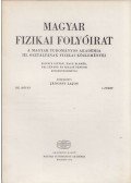 Jánossy Lajos - Magyar fizikai folyóirat XX. kötet 5. füzet