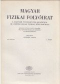 Jánossy Lajos - Magyar fizikai folyóirat XXI. kötet 3. füzet