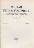Jánossy Lajos - Magyar fizikai folyóirat XXII. kötet 1. füzet