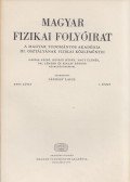 Jánossy Lajos - Magyar fizikai folyóirat XXIII. kötet 3. füzet