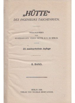  - Hütte des ingenieurs Taschenbuch II. Band 1-2., Berlin 1926 antikvár könyv