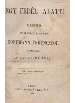 Hoffmann Ferencz - Egy fedél alatt! Hoffmann Ferencz - Egy fedél alatt!, Pest 1864 antikvár könyv