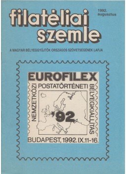 Simon Gy. Ferenc - Filatéliai szemle 1992. augusztus, Budapest 1992 antikvár könyv