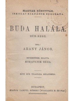 Arany János - Buda Halála Arany János - Buda Halála, Budapest 1943 antikvár könyv