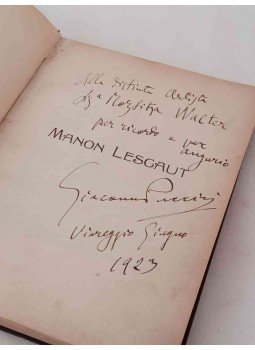 Giacomo Puccini - Manon Lescaut (Puccini által dedikált) Giacomo Puccini - Manon Lescaut (Puccini által dedikált), Milano 1893 antikvár könyv