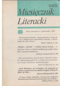  - Miesiecznik Literacki 1986 Nr 8, Warszawa 1986 antikvár könyv