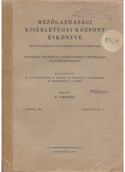  - Mezőgazdasági Kísérletügyi Központ Évkönyve, Budapest 1951 antikvár könyv
