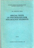 Horváth Tibor - Special Texts of Psychology for Psychology Students
