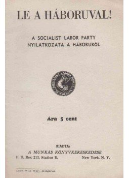  - 6 kiadvány a Socialist Labor Party magyar füzeteiből, New York 0 antikvár könyv