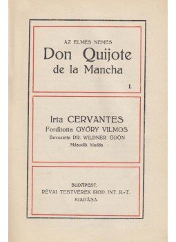 Cervantes - Az elmés nemes Don Quijote de la Mancha I-IV. (két kötetben), Budapest 1926 antikvár könyv