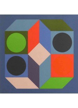 Victor Vasarely - Színes térdimenziók- kék-piros-zöld-rózsaszín,  0 antikvár könyv