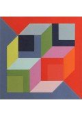 Victor Vasarely - Térkompozíció színes geometrikus formákkal