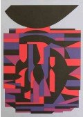 Victor Vasarely - Kompozíció pinkkel és lilával