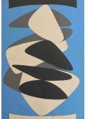 Victor Vasarely - Kék-szürke-fekete kompozíció