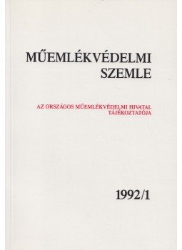 F. Mentényi Klára - Műemlékvédelmi szemle 1992/1, Budapest 1992 antikvár könyv