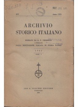 Niccoló Rodolico - Archivo Storico Italiano 433. 1962 Disp. I., Firenze 1962 antikvár könyv