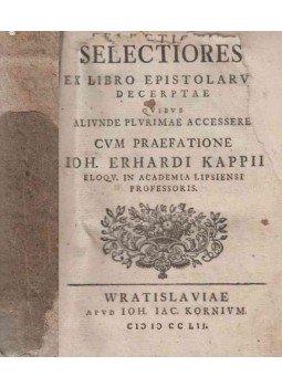 Rotterdami Erasmus - Epistolae selectiores ex libro epistolarum decerptae Rotterdami Erasmus - Epistolae selectiores ex libro epistolarum decerptae, 1752 antikvár könyv