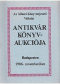 Kárpáti Miklós (szerk.) - Az Állami Könyvterjesztő Vállalat antikvár könyvaukciója Budapesten 1986. novemberében