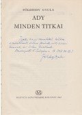 Földessy Gyula - Ady minden titkai (Dedikált)