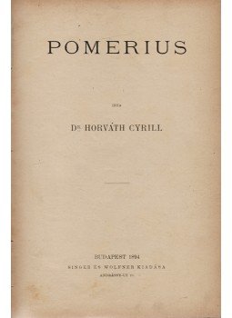 Horváth Cyrill - Pomerius Horváth Cyrill - Pomerius, Budapest 1894 antikvár könyv