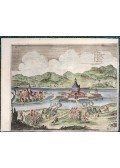  - Az ostromlott Tokaj. Látképmetszet Gualdo Priorato „Historia di Leopoldo Cesare […]” című munkájából (1670)