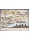 - Vác látképe a váci csata alkalmából, felső sarkában Pest és Buda szintén 1684. évi ostromlátképével (1691)