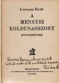 Londesz Elek - A mennyei koldusasszony (Dedikált)