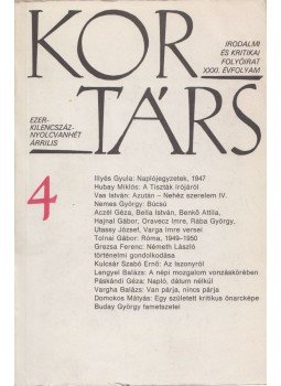 Száraz György - Kortárs 1987 április 4. Száraz György - Kortárs 1987 április 4., Budapest 1987 antikvár könyv