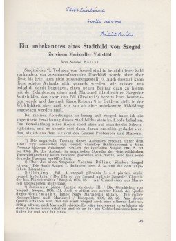 Bálint Sándor - Ein unbekanntes altes Stadtbild von Szeged (dedikált) Bálint Sándor - Ein unbekanntes altes Stadtbild von Szeged (dedikált), Szeged 1960 antikvár könyv