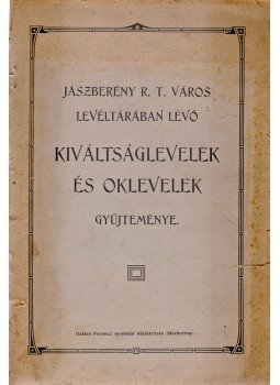  - Jászberényi kiváltságlevelek és oklevelek, Jászberény 1895 antikvár könyv