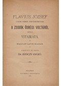 Josephus Flavius - Flavius József ó-kori héber történetírónak a zsidók ősrégi voltáról szóló vitairata