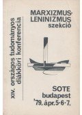 Gidai Erzsébet,Szabó A. Ferenc - Tudományos Diákkörök XIV. Országos Konferenciája SOTE 1979. április 5-6-7