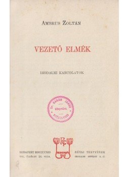 Ambrus Zoltán - Vezető elmék, Budapest 0 antikvár könyv