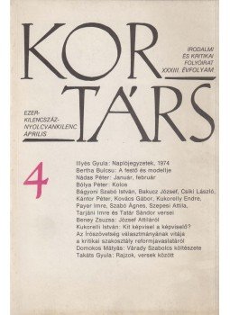 Thiery Árpád - Kortárs 1989/4 Thiery Árpád - Kortárs 1989/4, Budapest 1989 antikvár könyv