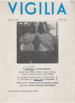 Hegyi Béla - Vigilia 1981. július 46. évf. 7. szám, Budapest 1981 antikvár könyv